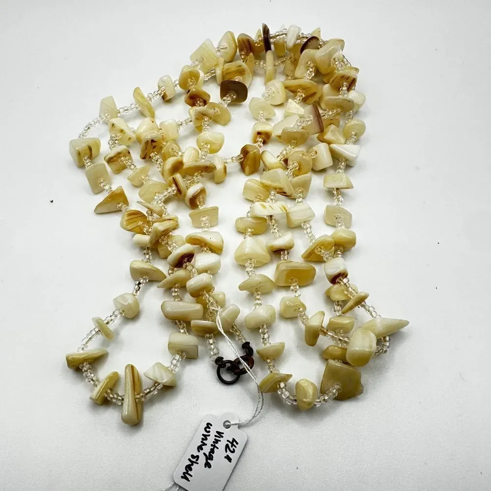 42” of genuine shell and seed bead necklace!